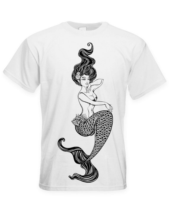Sirène Tattoo T-Shirt grande impression T-Shirt Tattoo homme-mer sirène fantastique 2396db Sirène Tattoo T-Shirt grande impression T-Shirt Tattoo homme-mer sirène fantastique 2396db