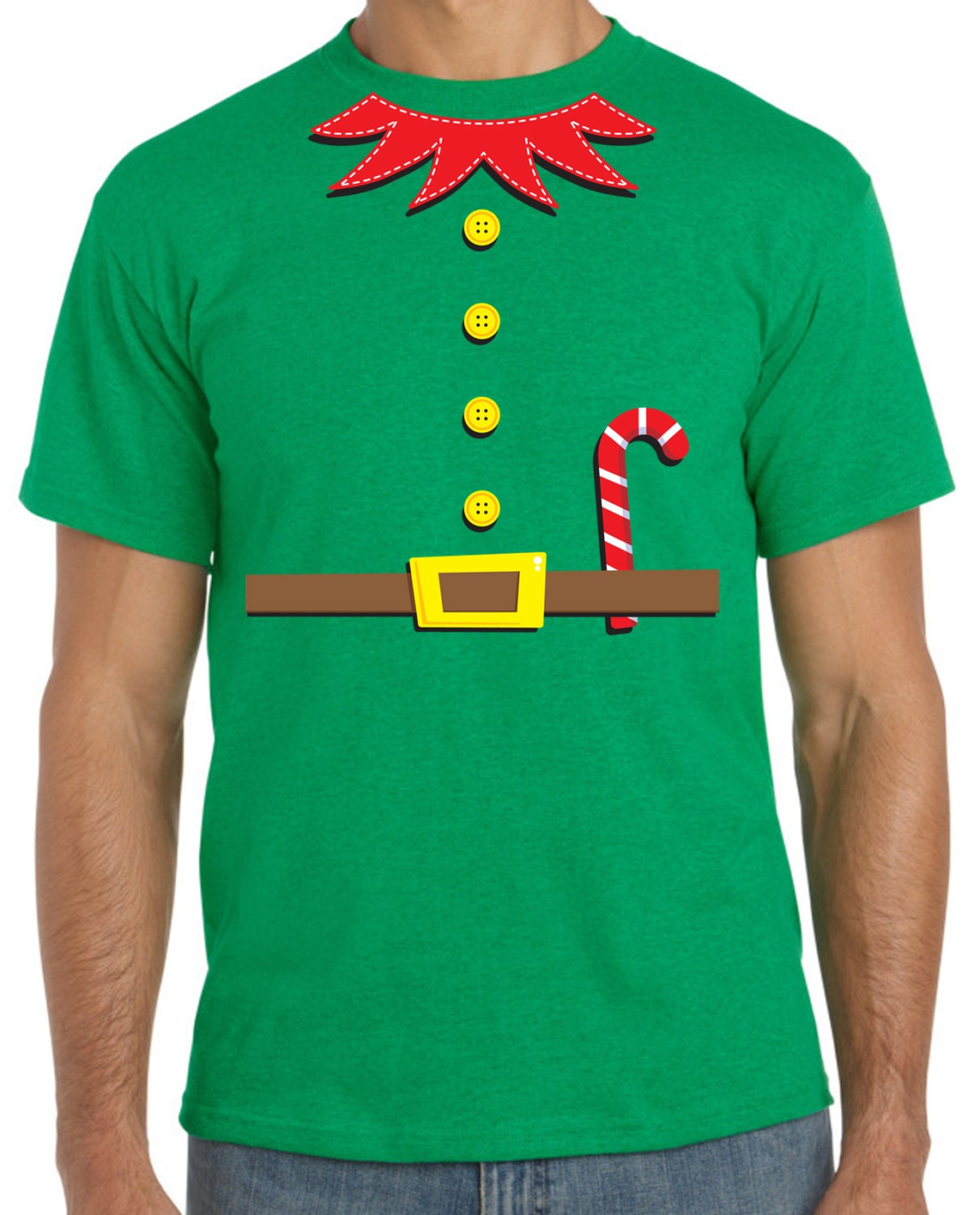 Elf Fancy Dress Men's Christmas Tshirt Etsy