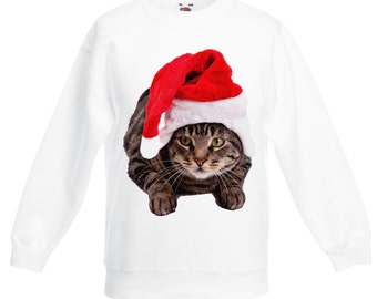 Christmas Cat Childrens Unisex Christmas Jumper