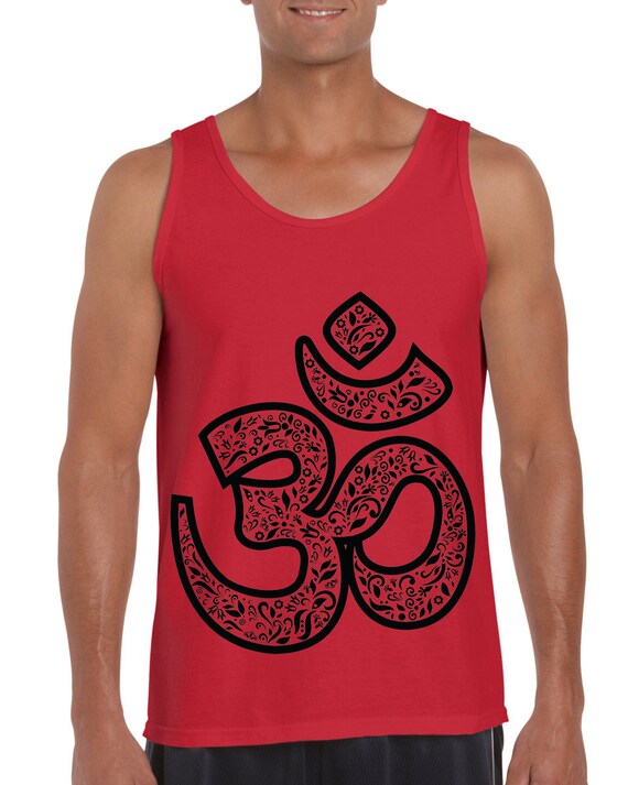 red tank top om symbol red tank top om symbol