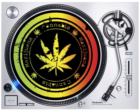 Cannabis Leaf DJ Slipmat - Vinyl Turntable Decks Reggae Rasta Weed