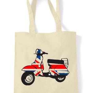Mod Scooter Cotton Tote Shopping Bag