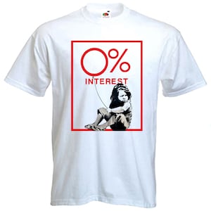 Banksy Zero Percent Interest Girl Men&#39;s T-Shirt