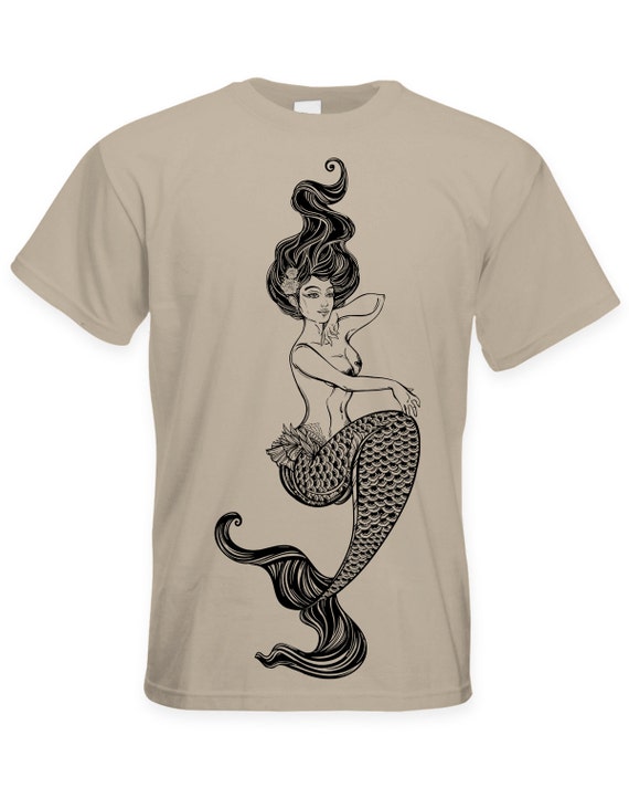 Sirène Tattoo T-Shirt grande impression T-Shirt Tattoo homme-mer sirène fantastique 2396db Sirène Tattoo T-Shirt grande impression T-Shirt Tattoo homme-mer sirène fantastique 2396db