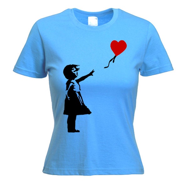 T-shirt Banksy Balloon Girl Pour Homme - 100% Coton, Sérigraphie Haute Qualité, Tailles S-XXXL