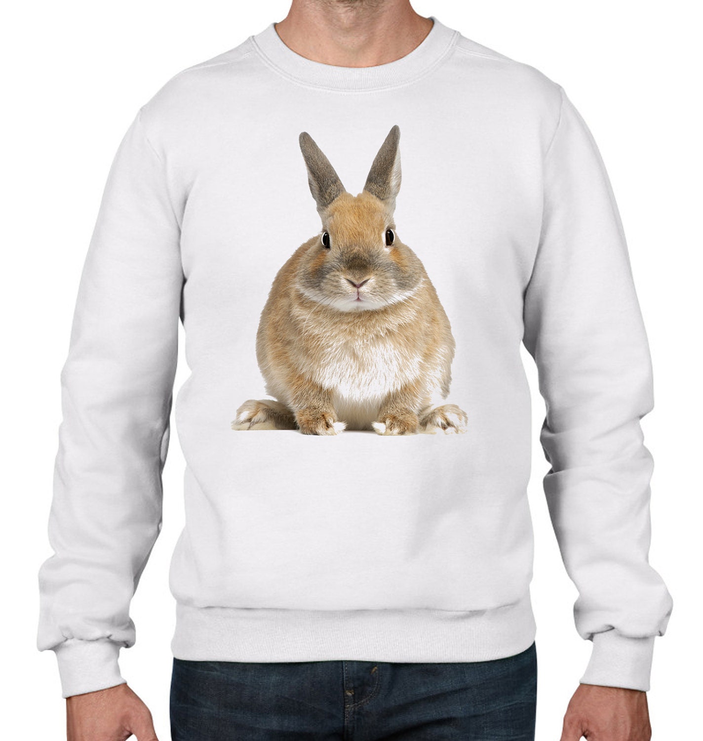 Rabbit Men's Sweatshirt Jumper Bunny Rabbits Cute Rabbit | Etsy
