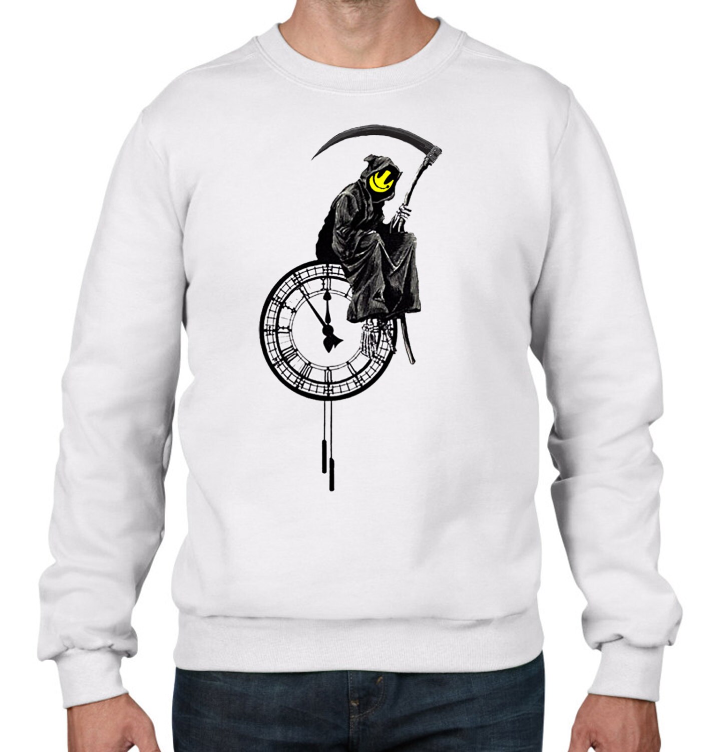 Image of Banksy Grim Reaper Men's Sweatshirt Jumper - Graffiti Artist