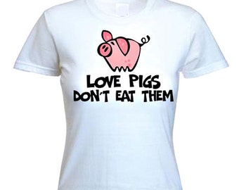 Vegetarian Pig Women's T-Shirt - Vegetarian Vegan Animal Rights Vegi Pig Animal Liberation