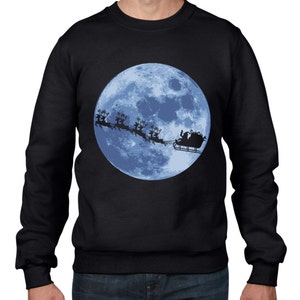 Santa Claus With Sleigh & Reindeers Men&#39;s Christmas Sweatshirt Jumper
