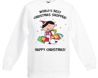 Worlds Best Christmas Shopper Children's Unisex Christmas Jumper