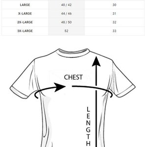 Pode incluir: Uma tabela de tamanhos para uma camiseta mostrando as medidas de peito e comprimento do corpo em polegadas para os tamanhos P, M, G, GG, 3G e 4G.