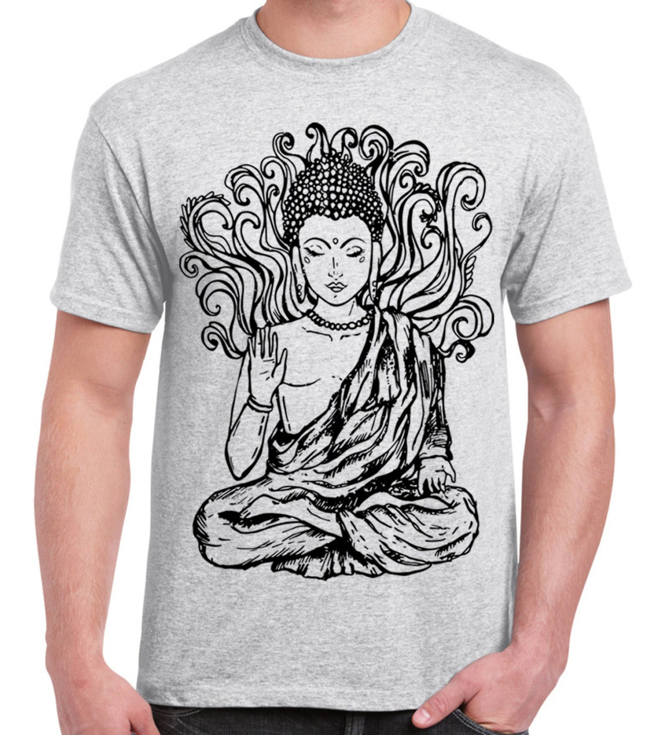 Buddha Large Print Men's T-shirt - Buddhism Meditation Yoga - Etsy