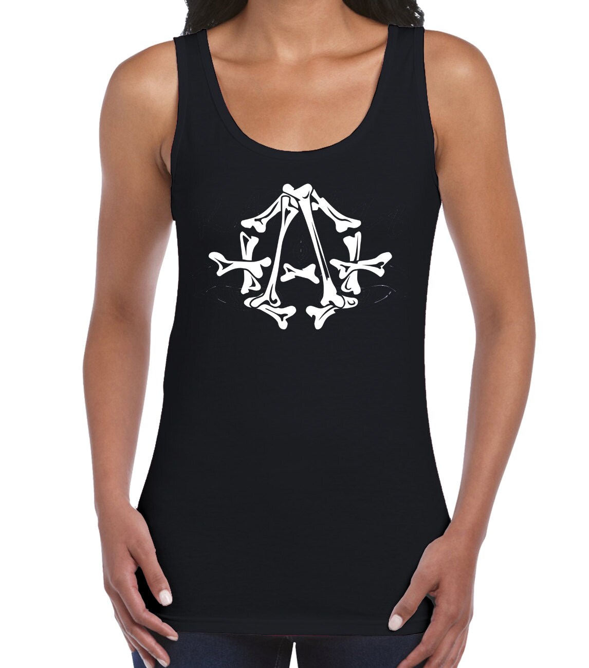 Image of Anarchy Bones Women's Vest Tank Top - Anarchism Rebel Freedom