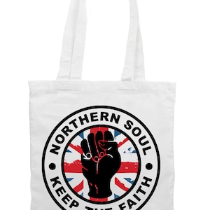 Northern Soul Halten Sie die Faith Union Jack Tote Einkaufstasche