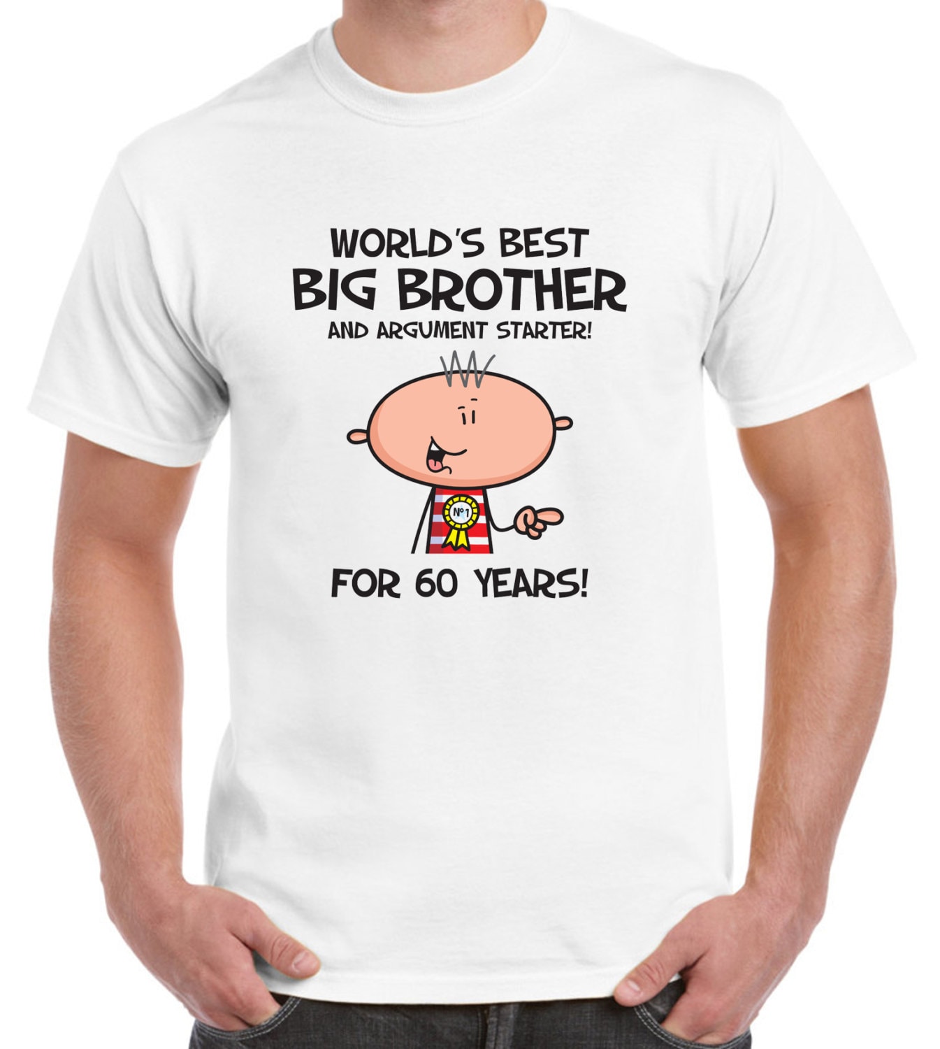 Worlds Best Big Brother 60th Compleanno Mens T-Shirt Italia