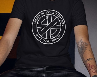 Crass No Authority But Yourself Men's T-Shirt - Hardcore Punk Anarchist