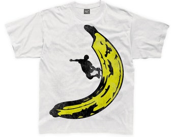 Banana Skateboarder Kids Kinder T-Shirt - Skateboard Skateboarden Kleding