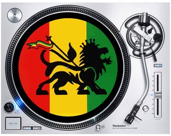 Lion Of Judah DJ Slipmat - Vinyl Turntable Decks Rastafari Rasta Reggae