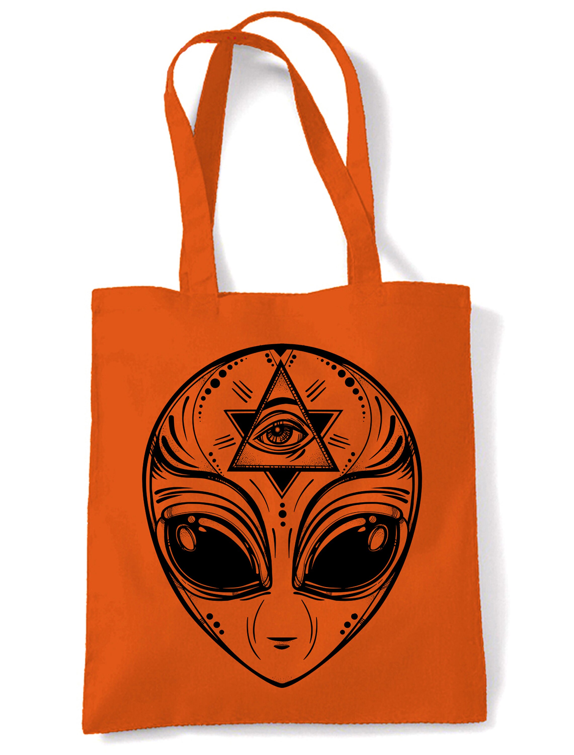 YFSGDLBN Alieni stampato Canvas Shopping Bag lavabile tote bag donna borsa a tracolla, Beige, Taglia unica