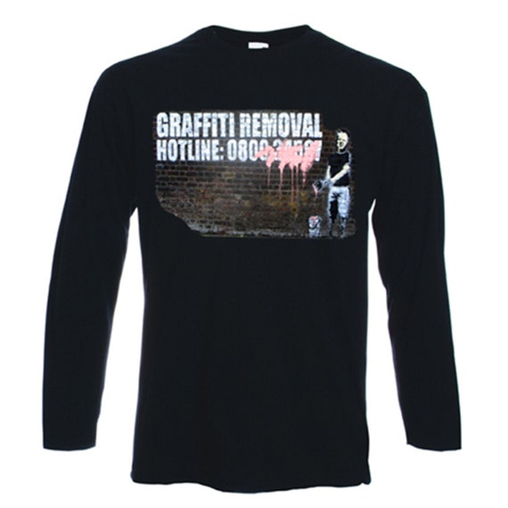 Banksy Graffiti Removal Hotline Camiseta para hombre Manga corta