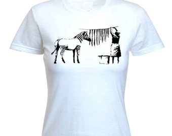 Banksy Washed Zebra Women's T-Shirt