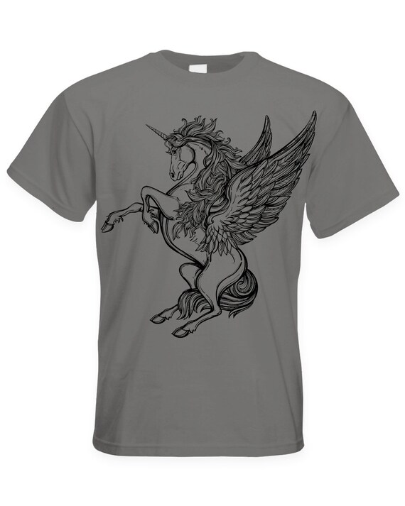 Unicorn Large Print Men's T-Shirt Unicorn Fantasy | Etsy