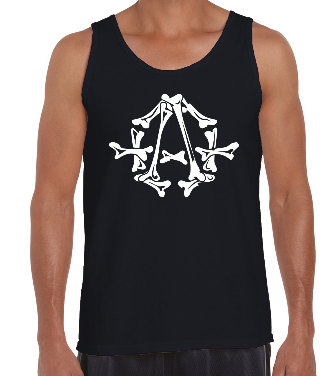 Image of Anarchy Bones Symbol Men's Vest Tank Top - Freedom Rebel Anarchism