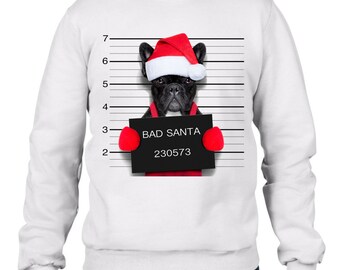 Bad Santa Claus Pug Dog Men's Christmas Sweatshirt Jumper