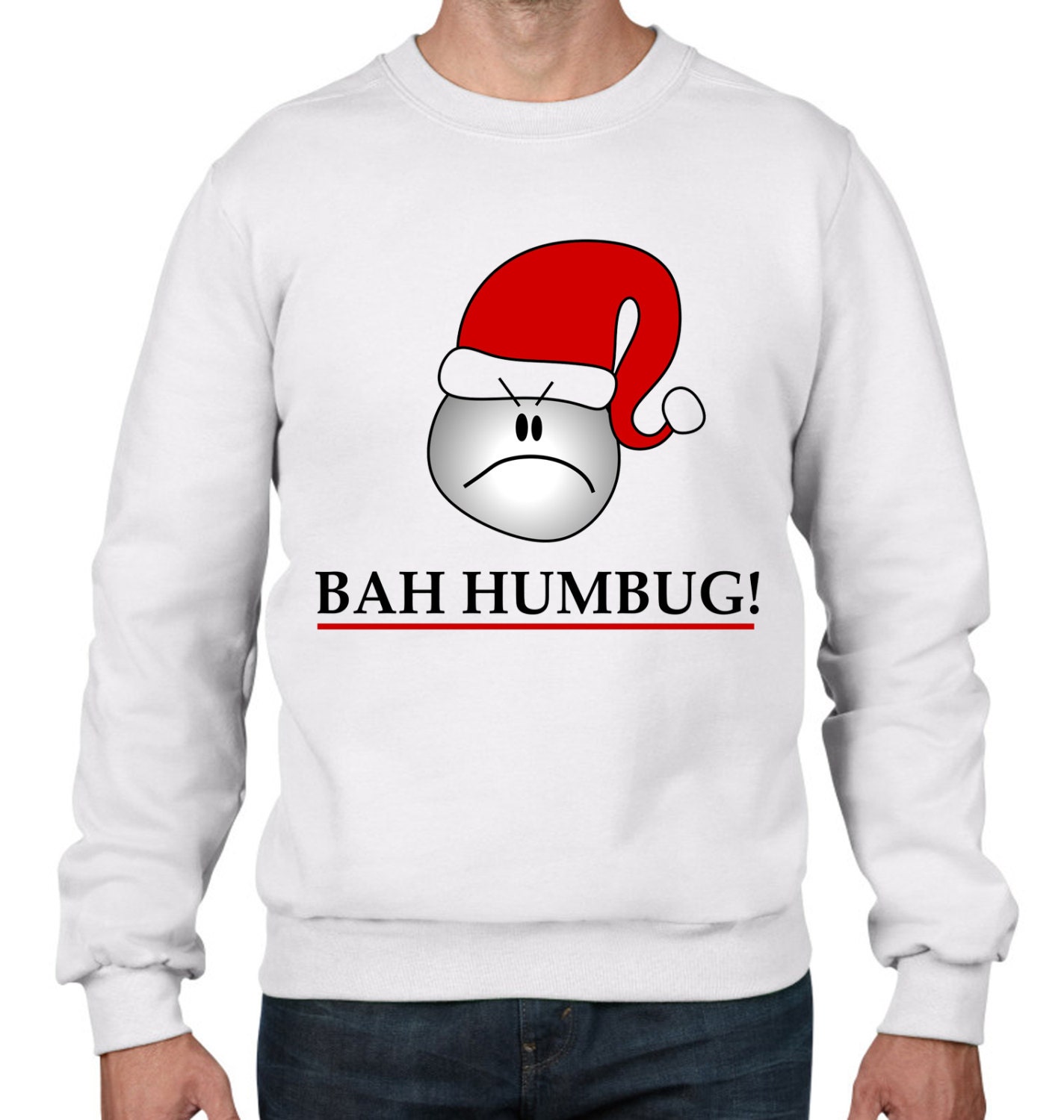 Image of Bah Humbug Scrooge Men's Christmas Sweatshirt Jumper