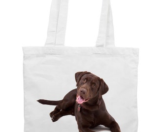 Chocolate Labrador Cotton Tote Shopping Bag