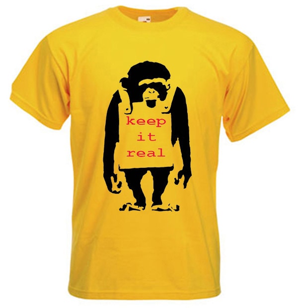 Banksy Keep It Real Mens Tshirt Banksy Designs Graffit Etsy
