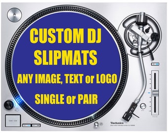 Custom Personalised DJ Slipmat with an Image, logo or Text of Your Choice - 12 inch - Perfect for Vinyl Turntables & Decks