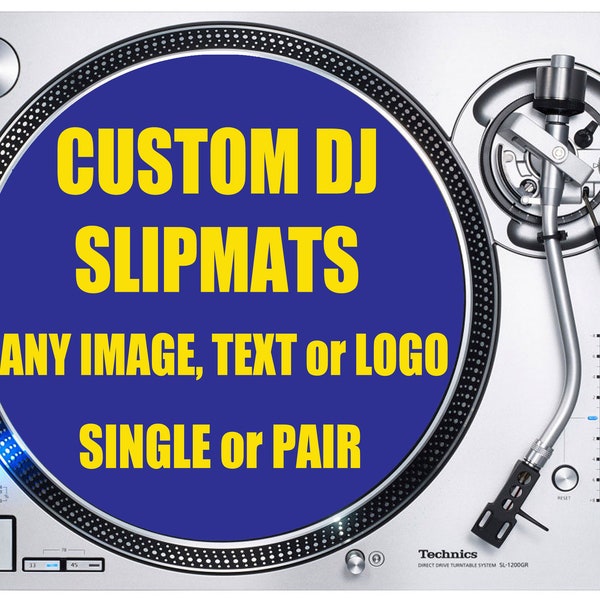 Custom Personalised DJ Slipmat with an Image, logo or Text of Your Choice - 12 inch - Perfect for Vinyl Turntables & Decks