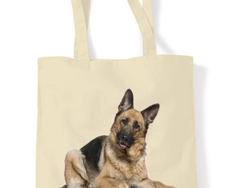 German Shepherd Cotton Tote Shopping Bag