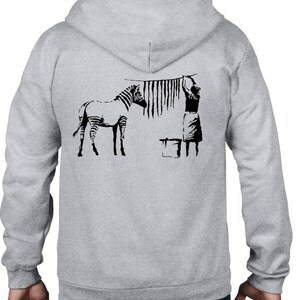 Banksy Washed Zebra Full Zip Hoodie