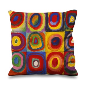 Wassily Kandinsky Yellow Red Blue Faux Silk 45cm x 45cm Sofa Cushion Wassily Kandinsky Yellow Red Blue Faux Silk 45cm x 45cm Sofa Cushion
