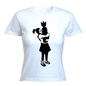 Banksy Bomb Hugger Womens T-Shirt