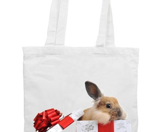 Christmas Rabbits in a Gift Box Christmas Shoulder Bag