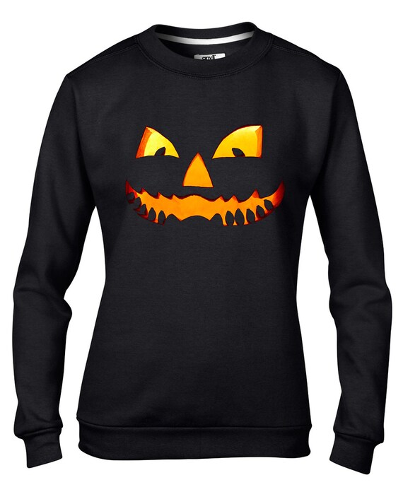 Halloween Pumpkin Face Women's Sweatshirt Jumper Halloween