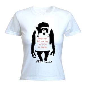 Banksy Laugh Now Monkey Women&#39;s T-Shirt