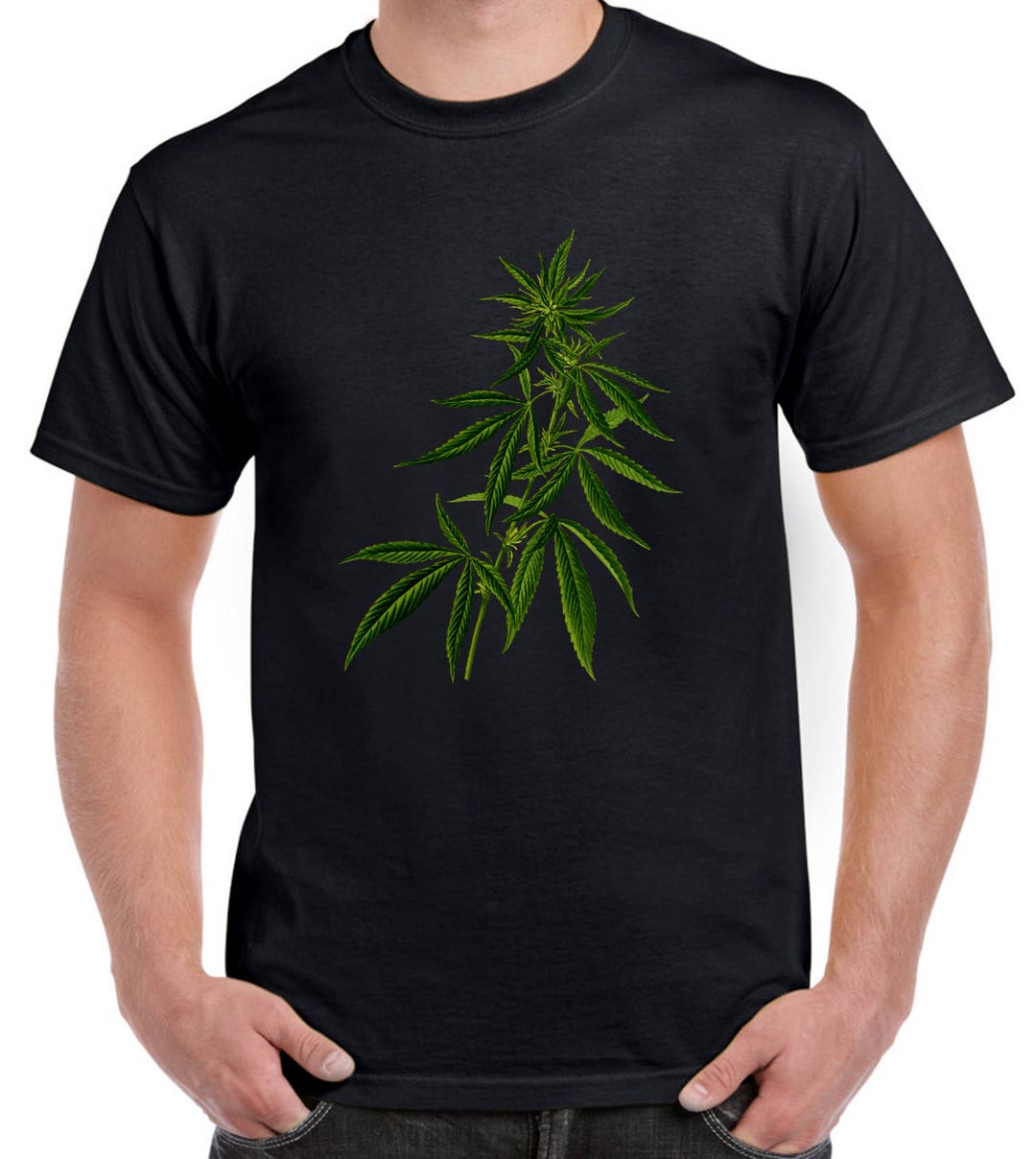 大麻植物メンズTシャツ - ガンジャ 大麻 ウィード ストーナー ドラッグ