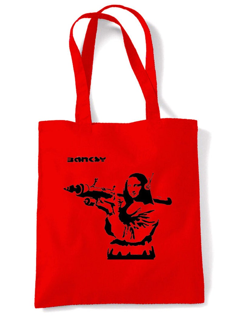 Banksy Mona Lisa Bazooka Shopping Bag - Etsy