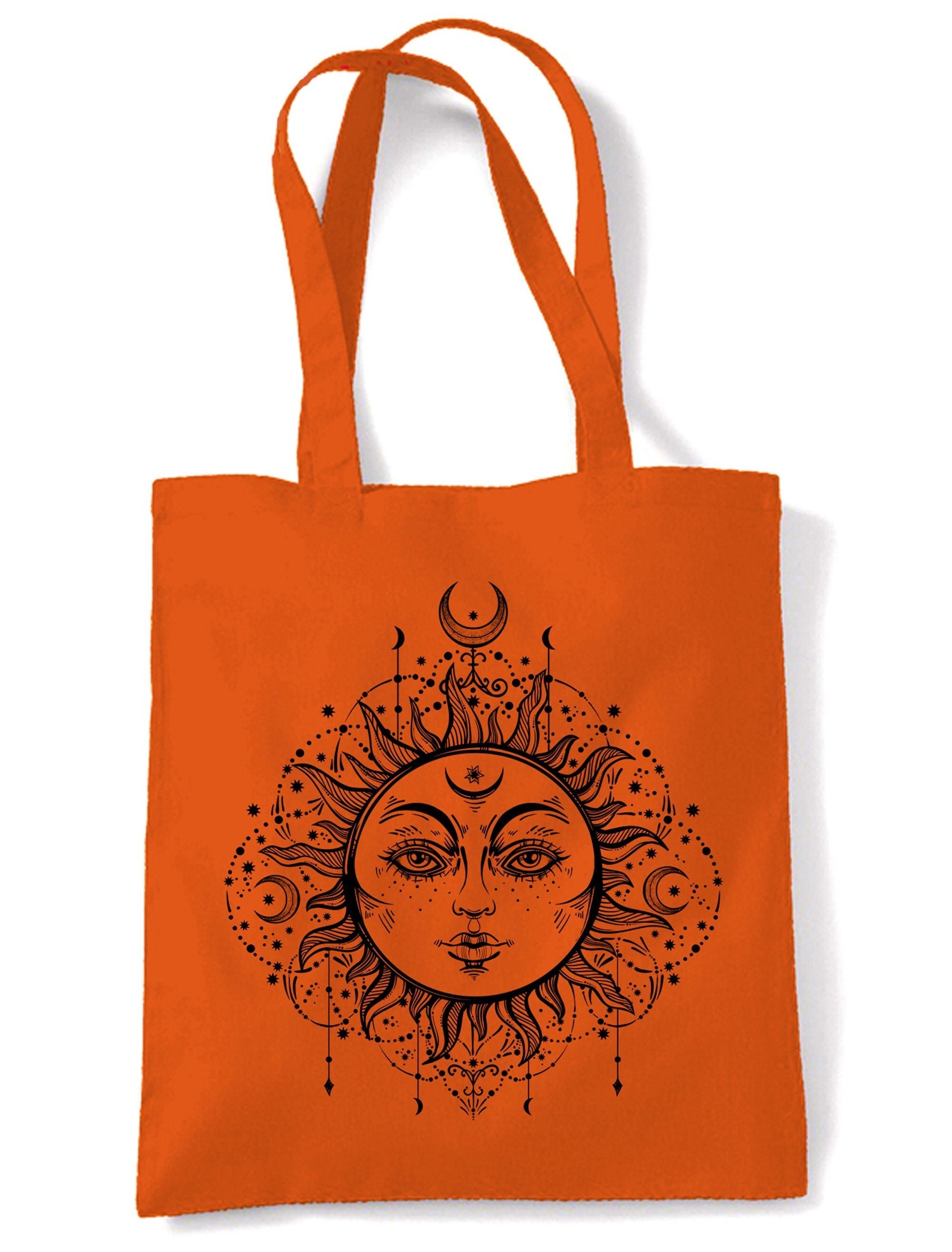Boho Sun Hipster Tattoo Large Print Tote Shoulder Shopping