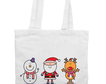 Snowman Santa & Reindeer Christmas Shoulder Bag