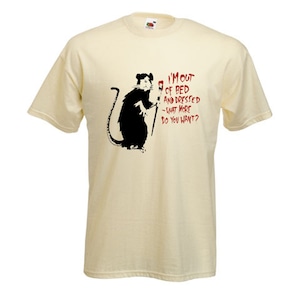 Banksy I&#39;m Out Of Bed Rat Men&#39;s T-Shirt