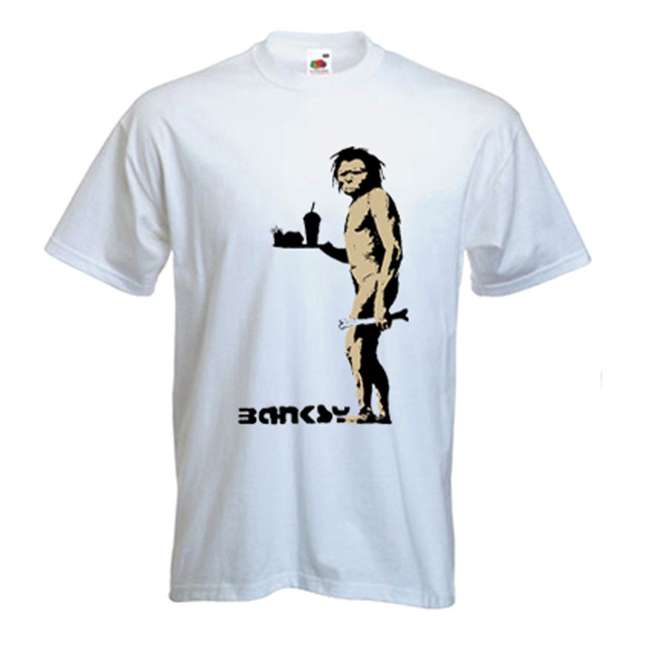 Image of Banksy Fast Food Caveman Men's T-Shirt