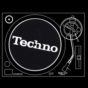 Techno Techniker DJ Slipmat - Vinyl Plattenspieler Decks Acid House Rave Musik