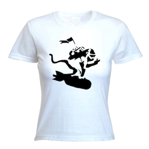 Banksy Bomb Monkey Womens T-Shirt