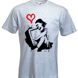 Banksy Telly Girl Mens T-Shirt