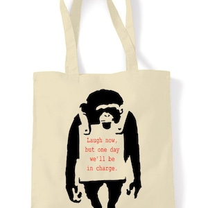Banksy Laugh Now Monkey Shopping Bag